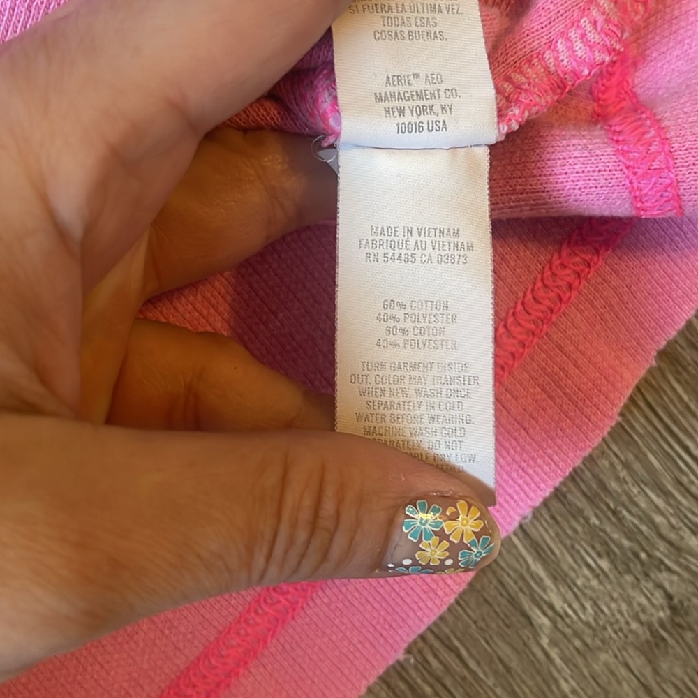 aerie Short Sleeve Thermal Tee in Hot Pink - Picture 4 of 6